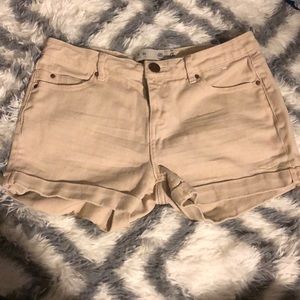 Tan Jean Shorts